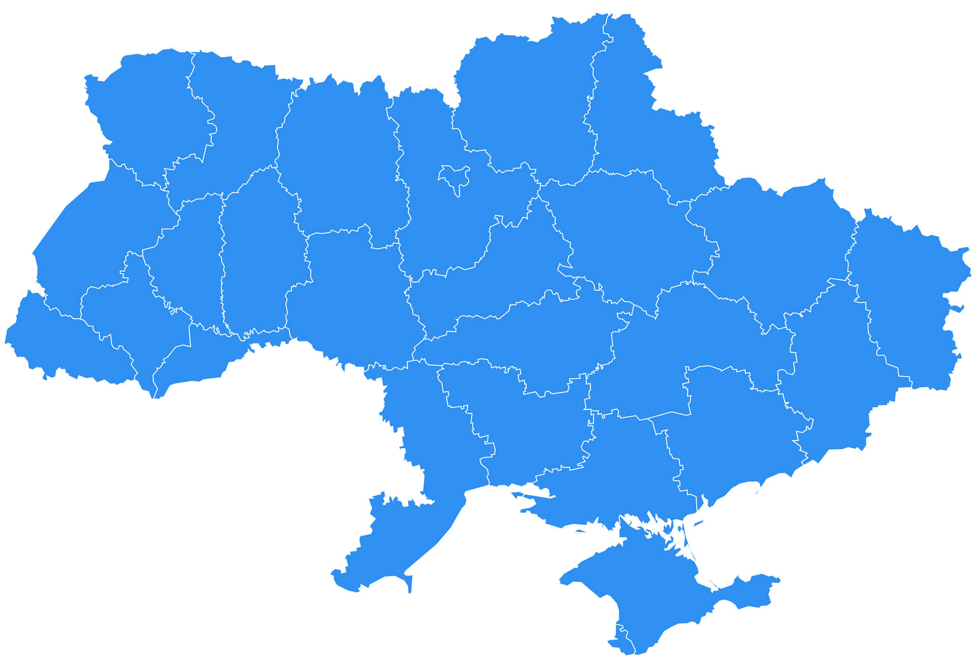 Vektor-Ukraine-Karte auf weißem Hintergrund